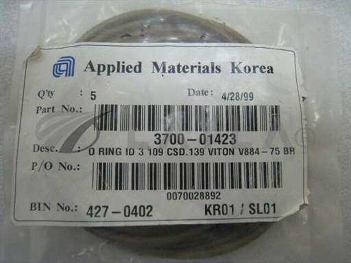 3700-01423/-/5 new AMAT 3700-01423 ORING ID 3.109 CSD .139 VITON V884-75 BR/AMAT/_01