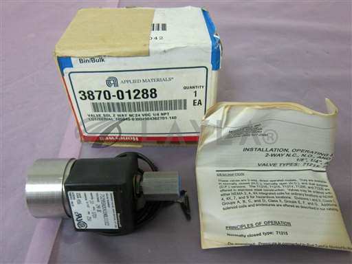 3870-01288/-/AMAT 3870-01288 Valve Sol 2-Way NO24, VDC, 1/4 NPT, 402318/AMAT/_01