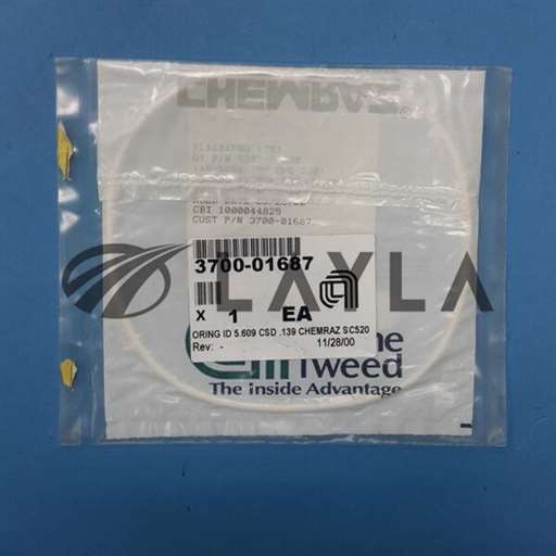 3700-01687/-/323-0202// AMAT APPLIED 3700-01687 O-RING 6 CHEMRAZ 5.609 I.D. .139 CSD NEW/AMAT Applied Materials/_01