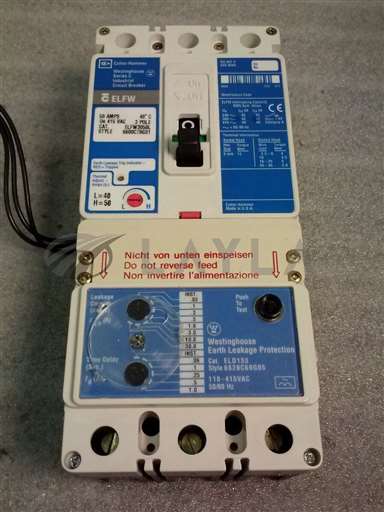 /-/Cutler Hammer ELFW3050L Circuit Breaker w/ Westinghouse ELD133Leak Protection//_01