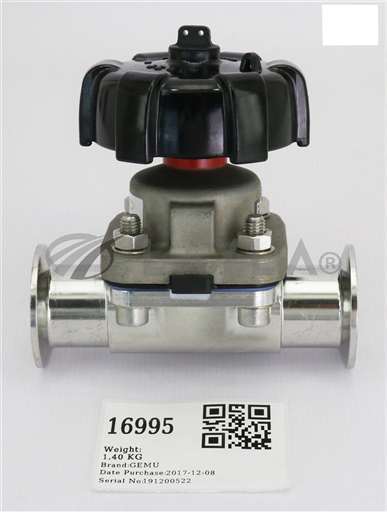 673 25D82405E0 S/--/GEMU SANITARY DIAPHRAGM VALVE TRI CLAMP, PN16-316L, I-DE-88267446-00-2302800 673/--/_01