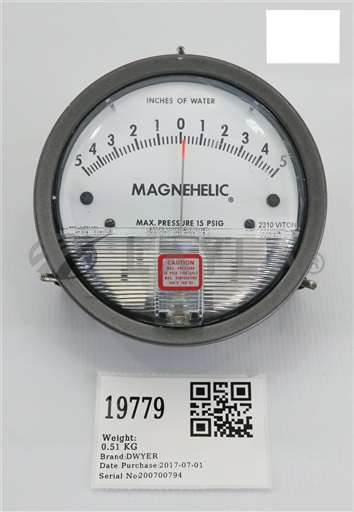 2310/--/DWYER MAGNEHELIC DIFFERENTIAL PRESSURE GAUGE, -5 TO 5 2310/--/_01