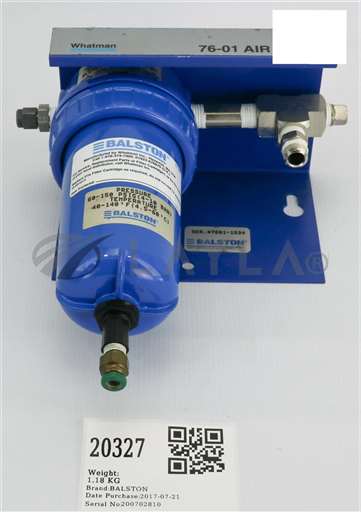 MODEL 76-01/--/BALSTON WHATMAN COMPRESSED AIR DRYER W/O MEMBRANE MODULE, A912A-BX MODEL 76-01/--/_01