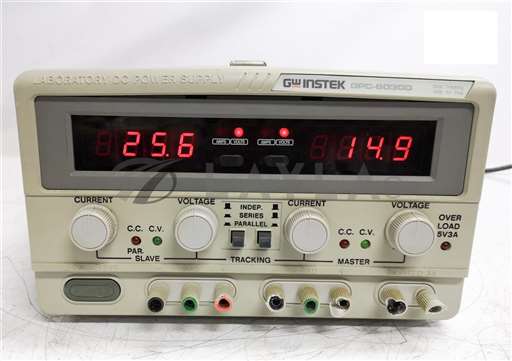 GPC-6030D/--/GW INSTEK 3-CHANNEL LINEAR DC POWER SUPPLY, CH1/CH2(60V/3A), CH3 (5V/3A MAX), 37/--/_01