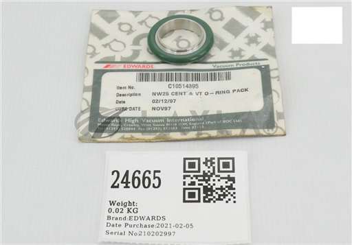 C10514395/--/EDWARDS NW25 CENT & VT O-RING PACK (NEW) C10514395/--/_01