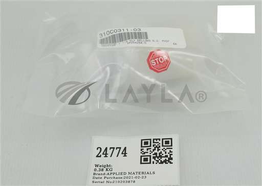 310C0311-03/--/APPLIED MATERIALS SEMITOOL ACTUATOR 1 1/4 VLV BELLOWS N.O. PVDF (NEW) 310C0311-0/--/_01