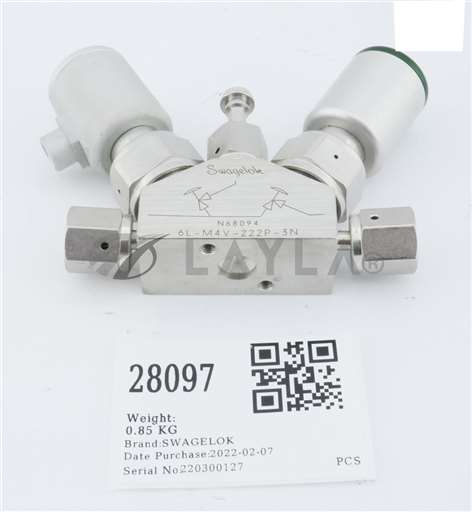 6L-M4V-222P-3N/--/SWAGELOK BELLOWS SEALED DIAPHRAGM VALVE 6L-M4V-222P-3N/--/_01