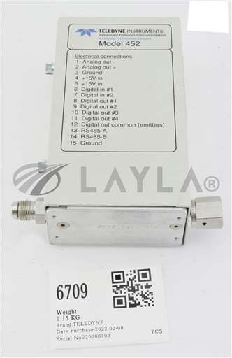 M452/--/TELEDYNE MODEL M452 PROCESS OZONE SENSOR, P/N: 048880400 M452/--/_01