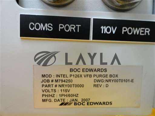 NRY00T0000/P126X VFB PURGE BOX/Edwards NRY00T0000 P126X VFB Purge Box Rev. D Used Working/Edwards/_01