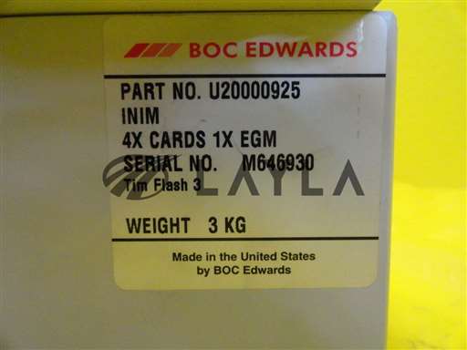 U20000925/iNIM/Edwards U20000925 iNIM Network Interface D37310000 Used Working/Edwards/_01