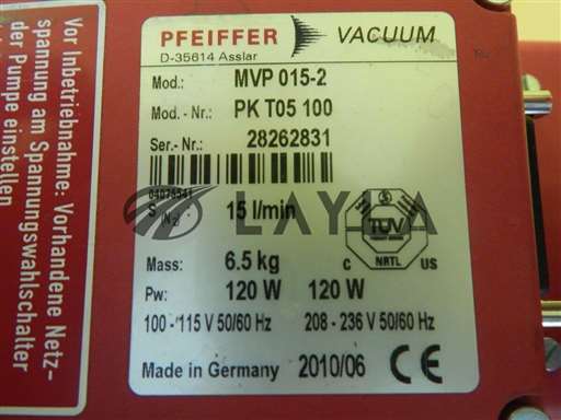 PK T05 100/MVP 015-2/MVP 015-2 Pfeiffer Vacuum PK T05 100 Dry Vacuum Pump Used Tested Working/Pfeiffer Vacuum/_01