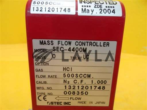 SEC-4400M/SEC-4400/STEC SEC-4400M Mass Flow Controller MFC SEC-4400 500 SCCM HCl Used Working/STEC/_01