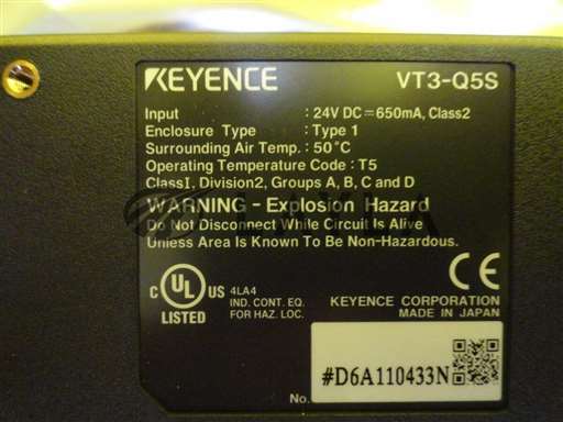 VT3-Q5S/VT3-ES/Touch Panel Interface with Hirata HQPLP-2DHP Used Workin/Keyence/-_01