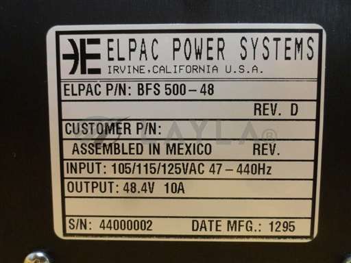 BFS 500-48//ELPAC Power Systems BFS 500-48 Transformer Capacitor Assembly KLA 2132 Used/ELPAC Power Systems/_01