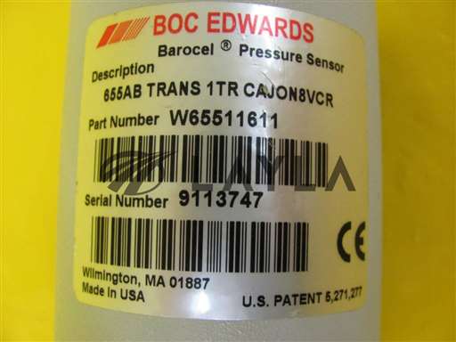 W65511611/655AB/Edwards W65511611 Barocel Pressure Sensor 1 Torr Transducer Tested Working/Edwards/_01