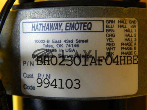 BH02301AF04HBE//Emoteq BH02301AF04HBE Brushless Servo Motor Semitool 994103 Used Working/Emoteq/_01