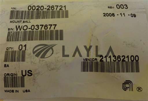 0020-26721//AMAT Applied Materials 0020-26721 Transfer Mount Ball Rev. 003 New/AMAT Applied Materials/_01
