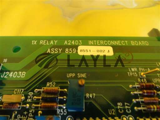 859-8551-002/1X Relay A2403 Interconnect Board/SVG Silicon Valley Group 859-8551-002 1X Relay Interconnect Board PCB Rev J Used/SVG Silicon Valley Group/_01