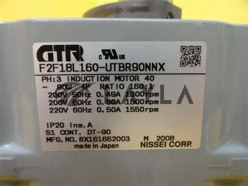 F2F18L160-UTBR90NNX/GTR/Nissei 3-Phase Induction Motor 40 Used Working/Nissei Corp/-_01