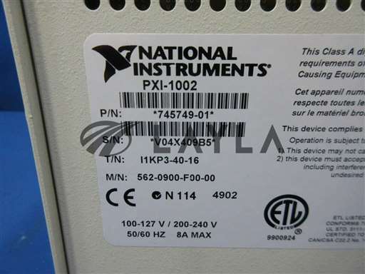 745749-01/562-0900-F00-00/National Instruments 745749-01 PXI-1002 4-Slot Compact PCI Chassis Used Working/National Instruments/_01