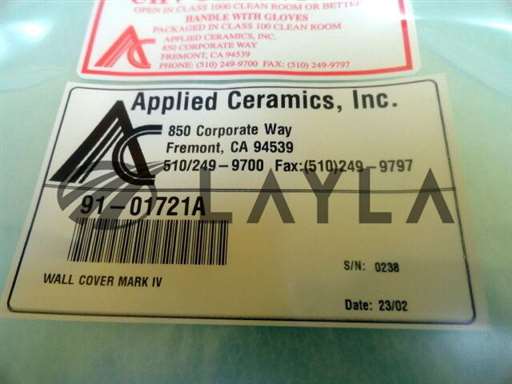 91-01721A/-/Wall Cover AMAT 0200-40158 New/Applied Ceramics/-_01