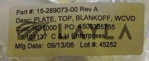15-289073-00//C&H Enterprises 15-289073-00 Blankoff Top Plate WCVD Copper New/C&H Enterprises/_01