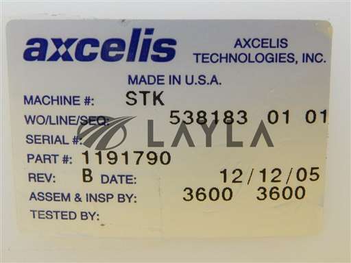 1191790//Axcelis Technologies 1191790 Supply HV Receiver Used Working/Axcelis Technologies/_01