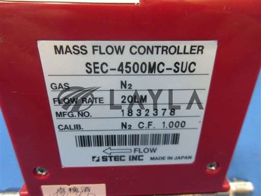 SEC-4500MC-SUC/-/Horiba STEC Mass Flow Controller MFC 20LM N2 Used Working/Horiba Stec/-_01