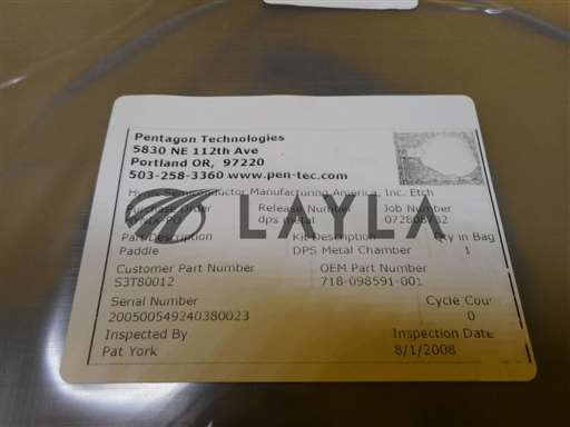 718-098391-001/VAT 65/Lam Research 718-098591-001 VAT 65 Pendulum Valve Gate Paddle Used Working/Lam Research/_01