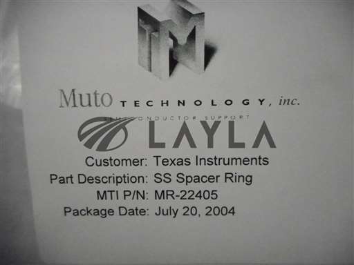 M-22405/SS Spacer Ring/Muto Technology M-22405 SS Spacer Ring ASM 4157041-0001 Used Working/Muto Technology/_01