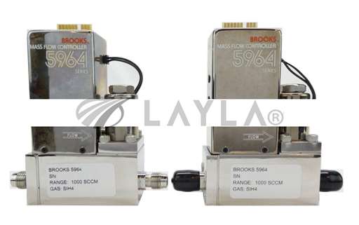 5964/-/Brooks 5964 Mass Flow Controller MFC 1000 SCCM SIH4 Lot of 2 OEM Refurbished/Brooks Instrument/_01