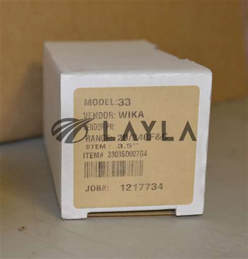 33035D007G4//WIKA Thermometer 20/240 F, -5/115 Celsius 3.5" Stem/WIKA Corporation/_01