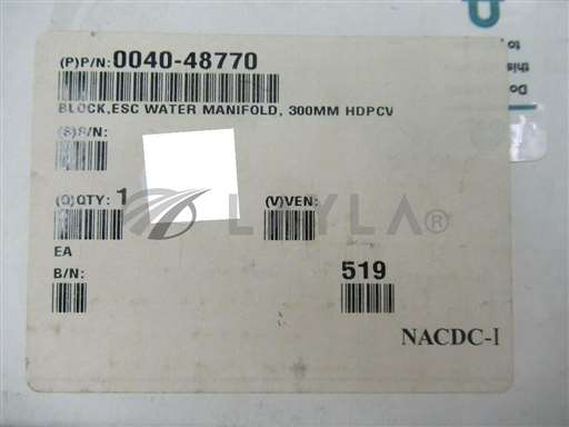 0040-48770/-/0040-48770 / BLOCK,ESC WATER MANIFOLD, 300MM HDPCVD / APPLIED MATERIALS/Applied Materials/_01