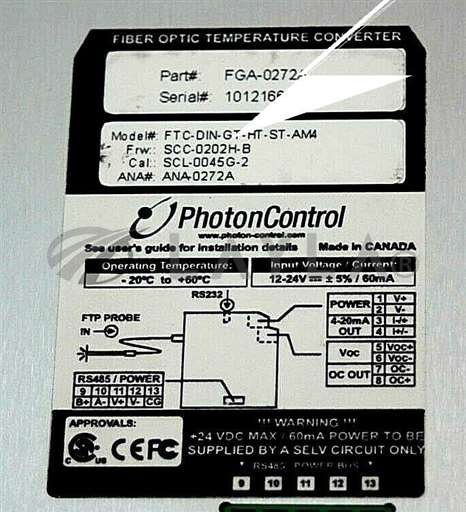 FGA-0272A/-/FGA-0272A / MODEL FTC-DIN-GT-HT-ST-AM4 FIBER OPTIC TEMP. CONVERTER / PHOTON CO/PHOTON CONTROL/_01