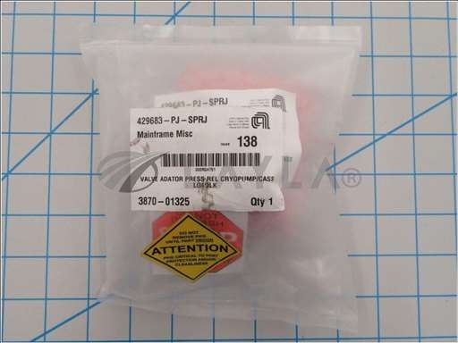 3870-01325/-/3870-01325 / VALVE ADATOR PRESS REL CRYOPUMP/CASS LOADLK / APPLIED MATERIALS/Applied Materials/_01