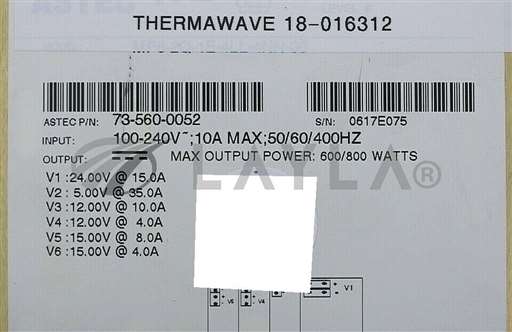 716-044668-571/-/18-016312 / POWER SUPPLY ASSY 5,12,15,24V, ASTEC 73-560-0052 / THERMAWAVE/THERMAWAVE/_01