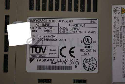 SGDP-A5APA/-/SGDP-A5APA / SERVO MOTOR DRIVER 200-230V 1.8AMP / YASKAWA ELECTRIC/YASKAWA ELECTRIC/_01