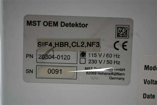 20304-0120/-/20304-0120 / GAS DETECTOR, SIF4, HBR, CL2, NF3.GAS UNIT MGD MODEL ESP03009 / MST/MST/_01