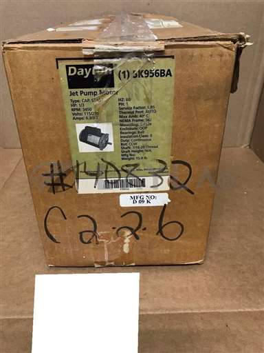 5K956BA/CAP START/NIB D09K DAYTON 5K956BA JET PUMP MOTOR 1/3HP 3450 RPM 115/230V/DAYTON/_01