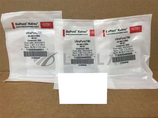 AS-568 O-RING K#221/KALREZ ULTRAPURE 9500/NEW LOT 3 KALREZ AS-568 ORING K#221 COMPOUND 9500 ID 1.421 X .139/DEPONT KALREZ ; APPLIED MATERIALS/_01