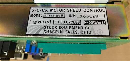 2D25043 | D250432/2-D25043 | D25043-2/NEW STOCK EQUIPMENT 2-D25043 | D25043-2 115VAC 220W MOTOR SPEED CTRL/STOCK EQUIPMENT/_01