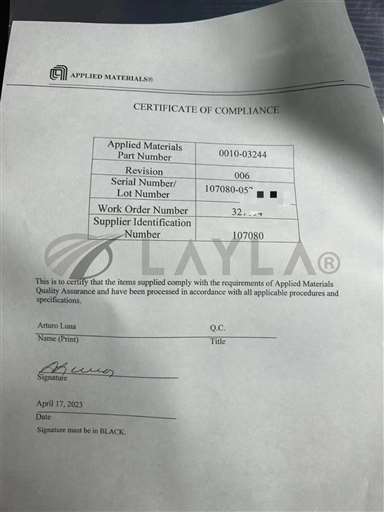 0010-03244/-/APPLIED MATERIALS 0010-03244 SNNF 200MM HP TXZ HEATER 0040-04990 AMAT HPTXZ/APPLIED MATERIALS/-_01