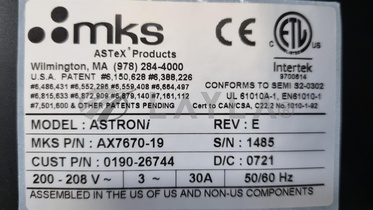 1000000054_608364 ASTONi 3L RPS AX7670-19 0190-26744 Other Other ...