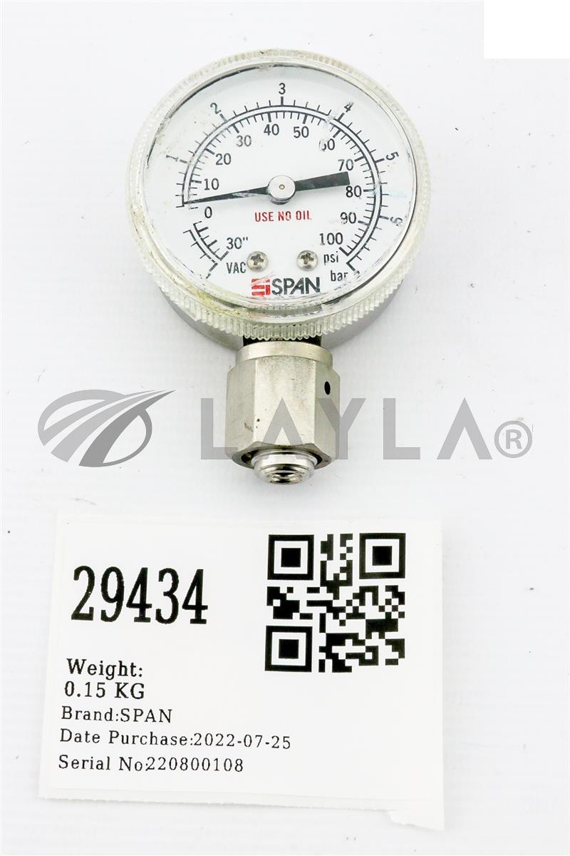 Span Instrument 1000000075_A29434 SPAN PRESSURE GAUGE, -30 - 100 PSI 01-0140-C 01-0140 ...