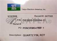DS3805-320004-11//TEL DS3805-320004-11 QUARTZ, FIN ROT 300MM DIFFUSION/TOKYO ELECTRON (TEL)/_01