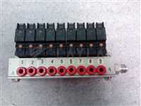 /-/SMC 9 Port Manifold Block With NVJ314 Valves//_01