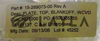 C&H Enterprises 15-289073-00 Blankoff Top Plate WCVD Copper New